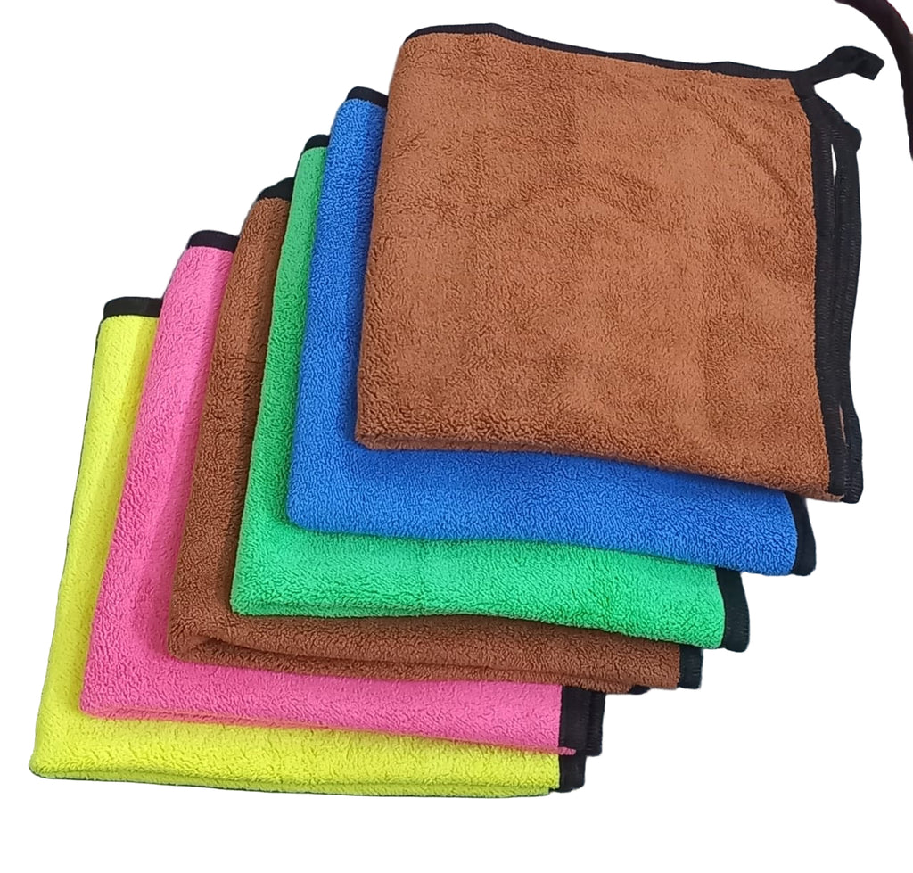 BrotherTree 500 GSM Premium Microfiber Cloth (40x40 cm) – Soft Pack of 6