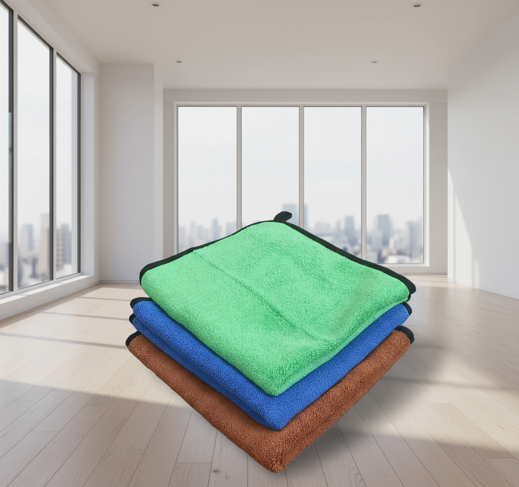 500 GSM Premium Microfiber Cloth (40x40 cm) – Soft Pack of 3