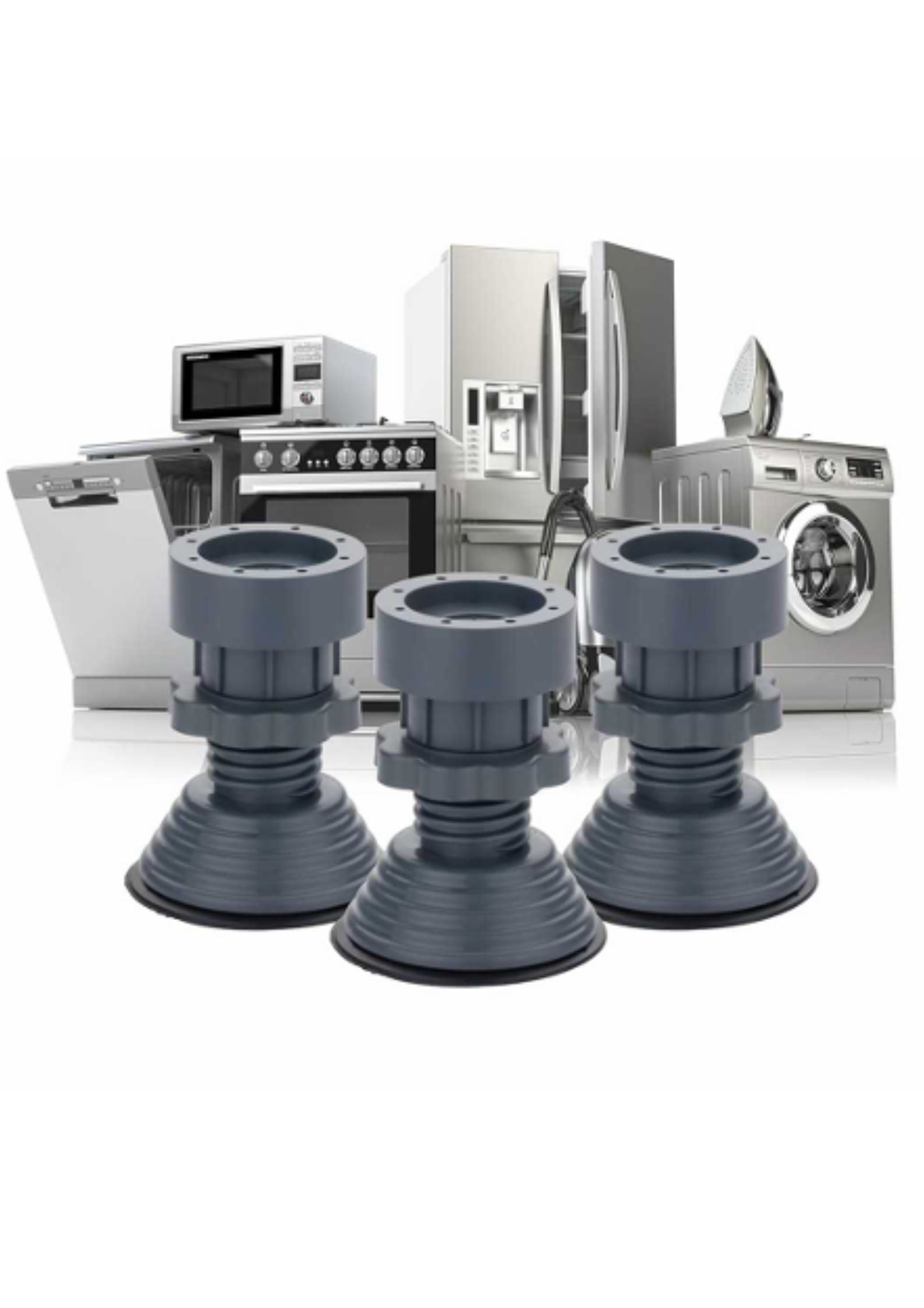 brothertree Heavy-Duty| Anti Vibration Pads for Washing Machine| Noise-Cancelling Rubber | Height-Adjustable | Set of 4 Pcs (H2: Washing machine anti vibration pads 4 pcs set)