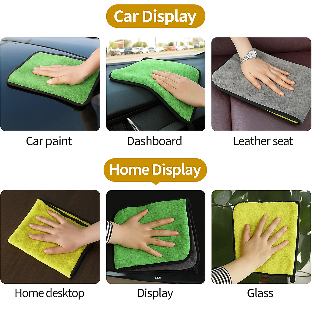 BrotherTree 500 GSM Premium Microfiber Cloth (40x40 cm) – Soft Pack of 4