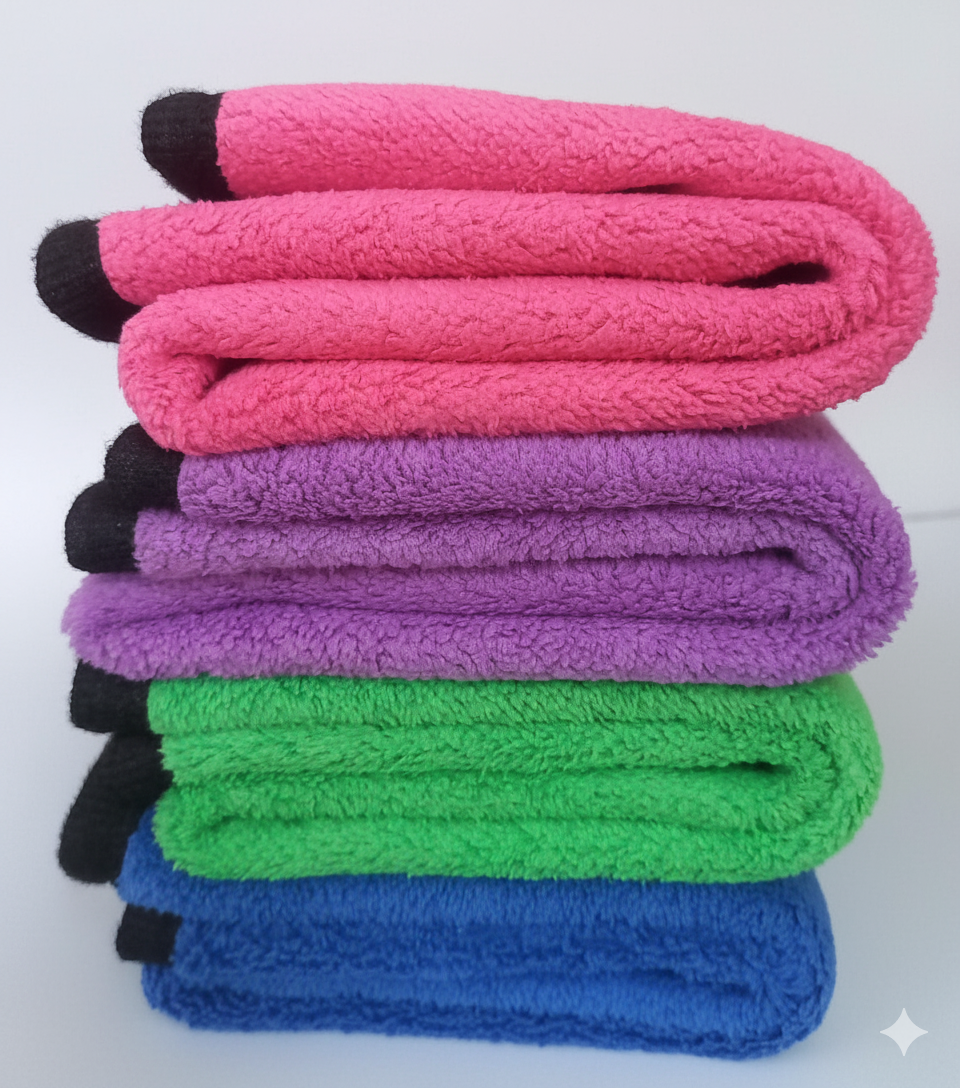 BrotherTree 500 GSM Premium Microfiber Cloth (40x40 cm) – Soft Pack of 4